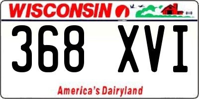 WI license plate 368XVI
