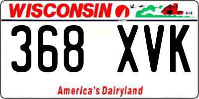 WI license plate 368XVK