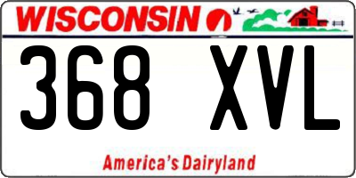WI license plate 368XVL