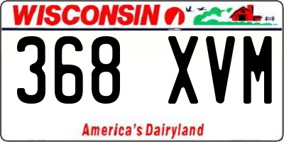 WI license plate 368XVM