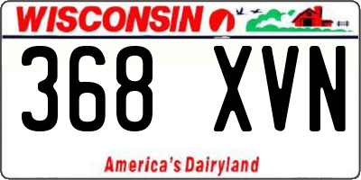 WI license plate 368XVN
