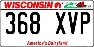 WI license plate 368XVP