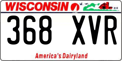 WI license plate 368XVR