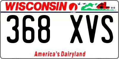 WI license plate 368XVS