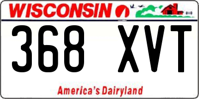 WI license plate 368XVT