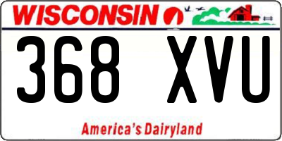 WI license plate 368XVU