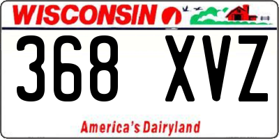 WI license plate 368XVZ