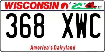 WI license plate 368XWC