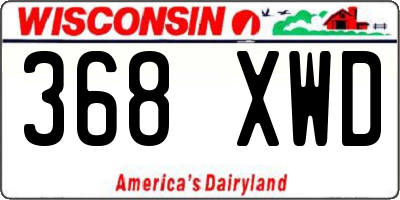 WI license plate 368XWD