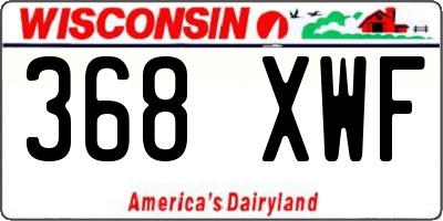 WI license plate 368XWF