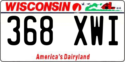 WI license plate 368XWI