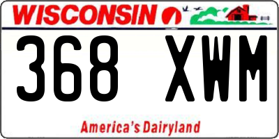 WI license plate 368XWM