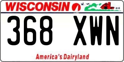 WI license plate 368XWN
