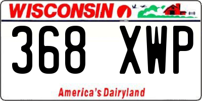 WI license plate 368XWP