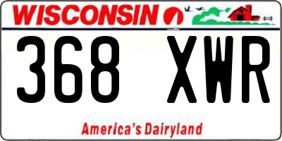 WI license plate 368XWR