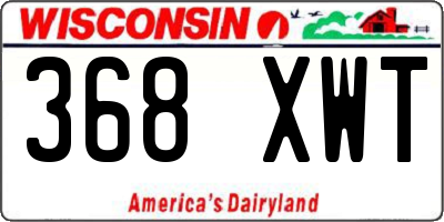 WI license plate 368XWT
