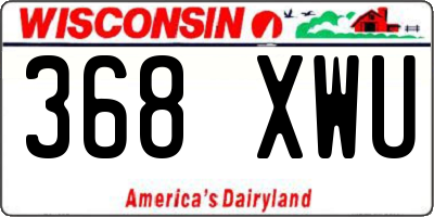 WI license plate 368XWU