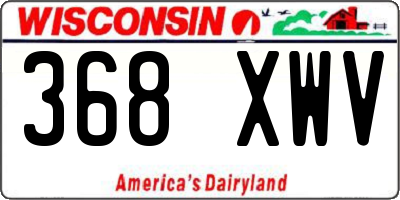 WI license plate 368XWV
