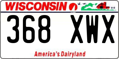 WI license plate 368XWX