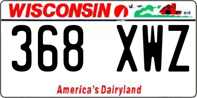 WI license plate 368XWZ
