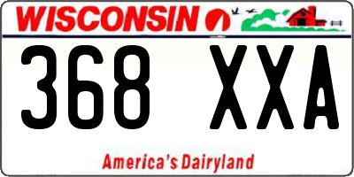 WI license plate 368XXA
