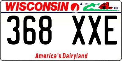 WI license plate 368XXE