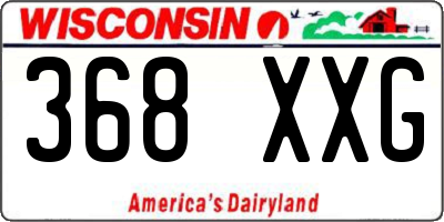 WI license plate 368XXG