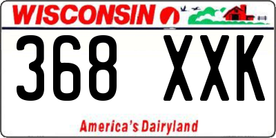WI license plate 368XXK