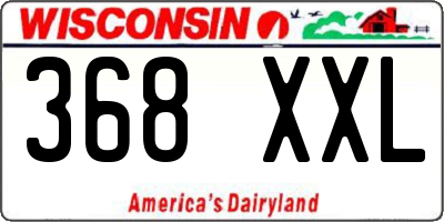 WI license plate 368XXL