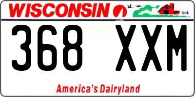 WI license plate 368XXM