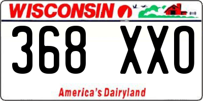 WI license plate 368XXO