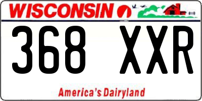 WI license plate 368XXR