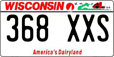 WI license plate 368XXS