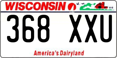 WI license plate 368XXU