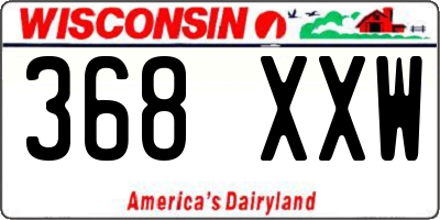 WI license plate 368XXW