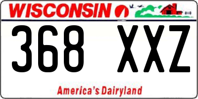 WI license plate 368XXZ