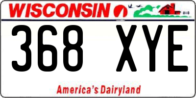 WI license plate 368XYE