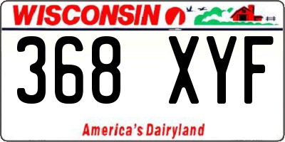 WI license plate 368XYF