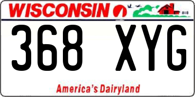 WI license plate 368XYG