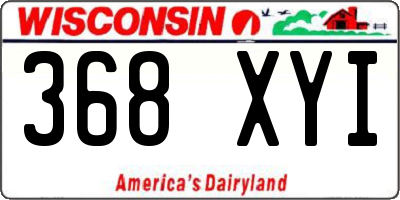 WI license plate 368XYI