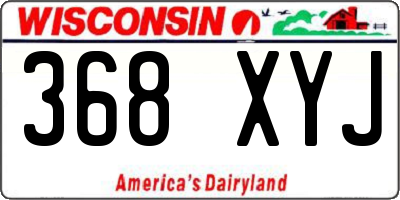 WI license plate 368XYJ