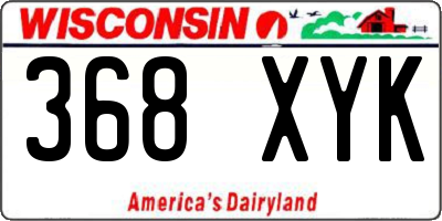WI license plate 368XYK