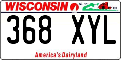 WI license plate 368XYL