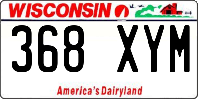 WI license plate 368XYM