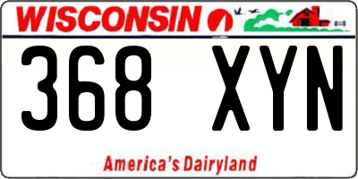 WI license plate 368XYN
