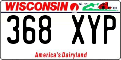 WI license plate 368XYP