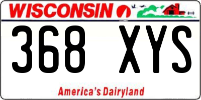 WI license plate 368XYS