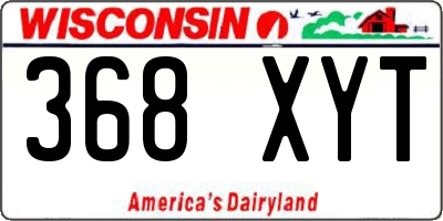 WI license plate 368XYT