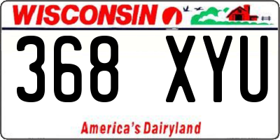 WI license plate 368XYU