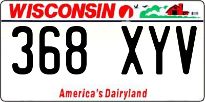 WI license plate 368XYV